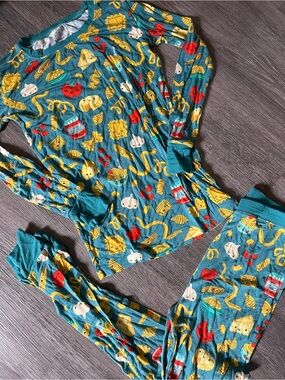 Kids 9/10 Little Sleepies Pasta Party Print Pajama Set